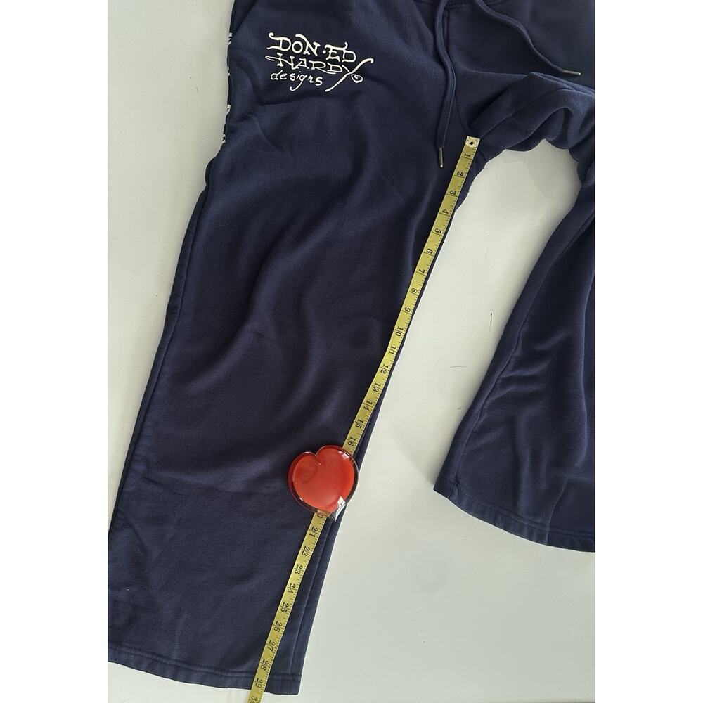 Ed Hardy Sweatpants Womens XLarge Navy Pants Y2K Streetwear Wide Leg Lounge Ink - Picture 6 of 8